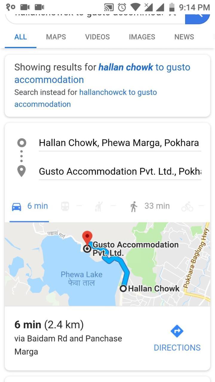 Gusto Accommodation Pokhara Eksteriør bilde